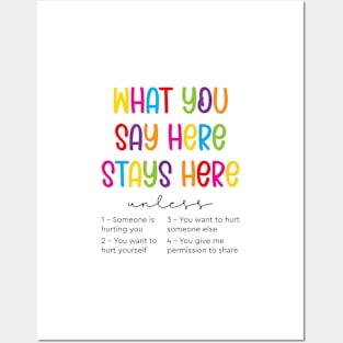 What You Say Here Stays Here Posters and Art